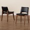 Baxton Studio Afton Mid-Century Modern Black Faux Leather Upholstered and 2-Piece Wood Dining Chair Set Set of 2 188-11923-ZORO - alternate 7